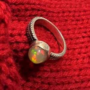 Opal sterling silver ring